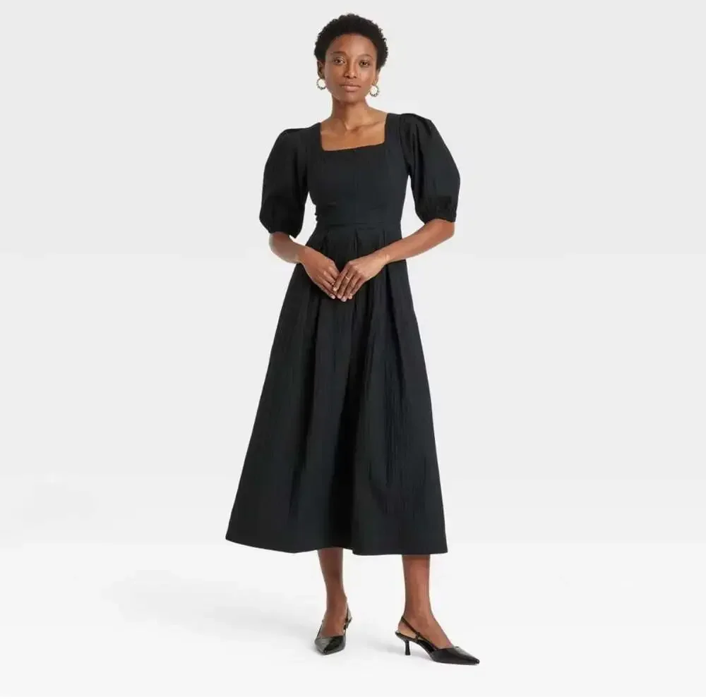 A New Day Short Sleeve Midi Dress cottage core crunchy granola milkmaiden - Picture 1 of 4